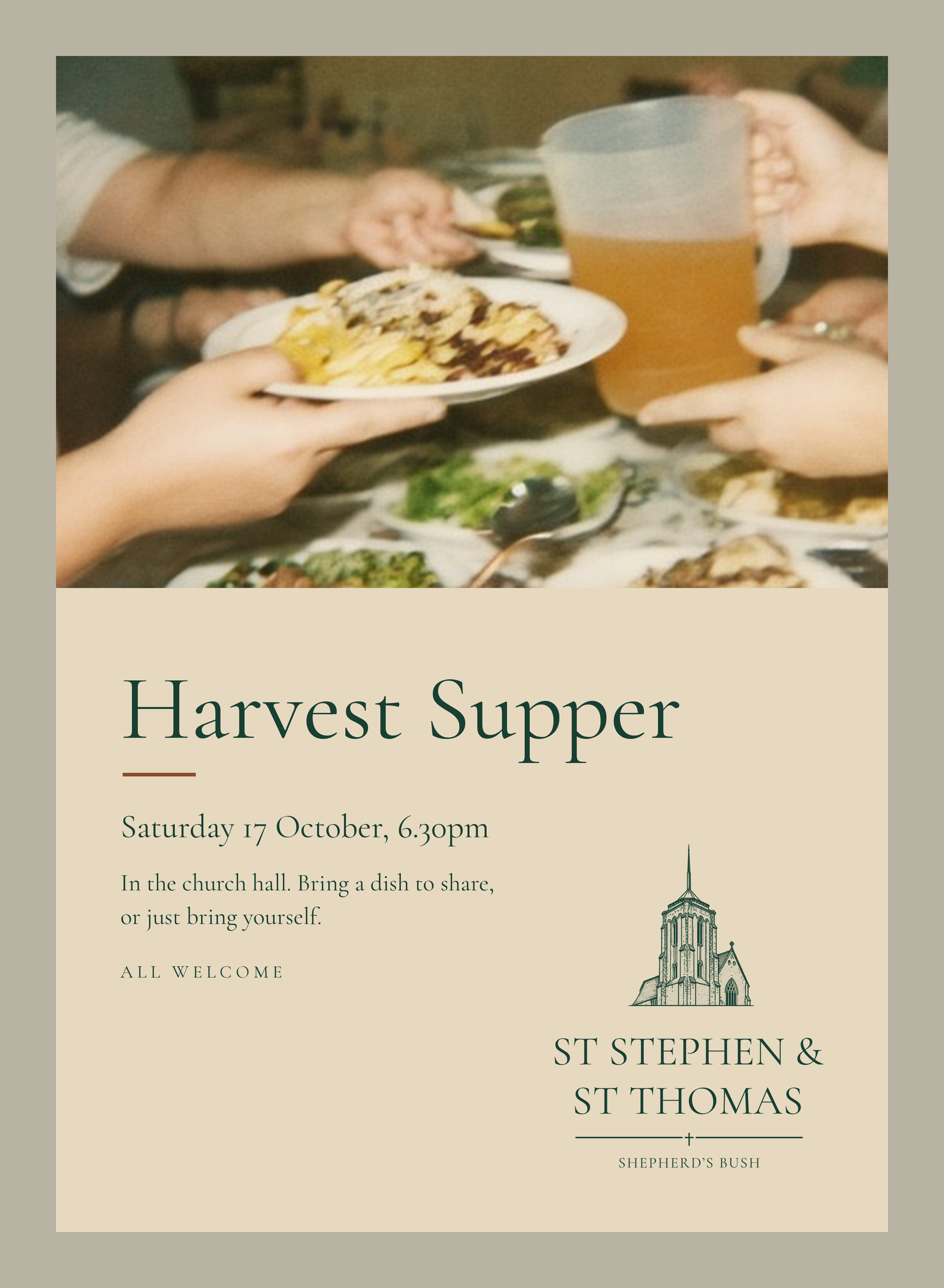 Harvest Supper poster (A3, Autumn Term)